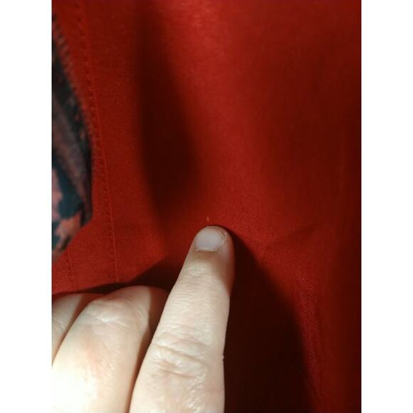 Leslie Fay Woman 20WP Shacket With Scarf Professional Career Red Collared Button - Picture 9 of 10